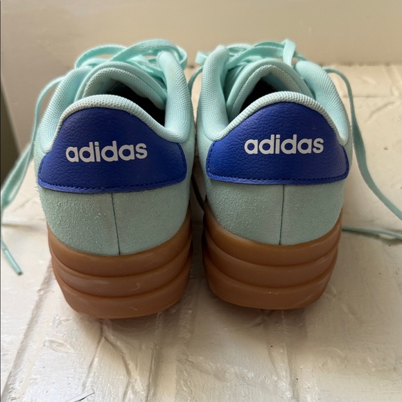Adidas Light Green Sneakers with Blue Stripes - Picture 5 of 5